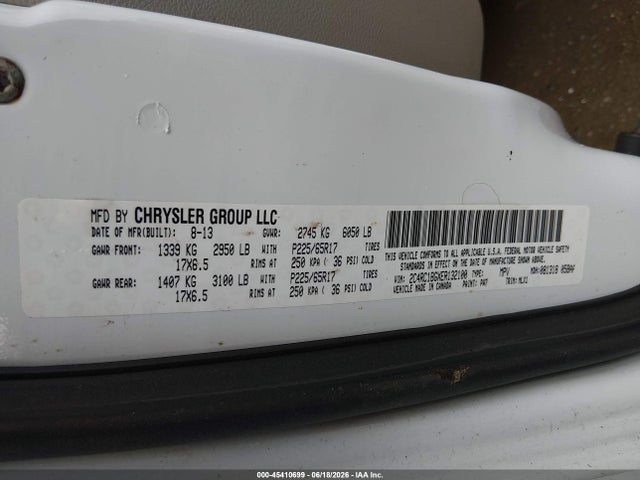 45410699 :رقم المزاد ، 2C4RC1BGXER132100 vin ، 2014 Chrysler Town & Country Touring مزاد بيع