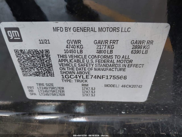 Chevrolet SILVERADO 2500HD 2022 1GC4YLE74NF175566 Image 9