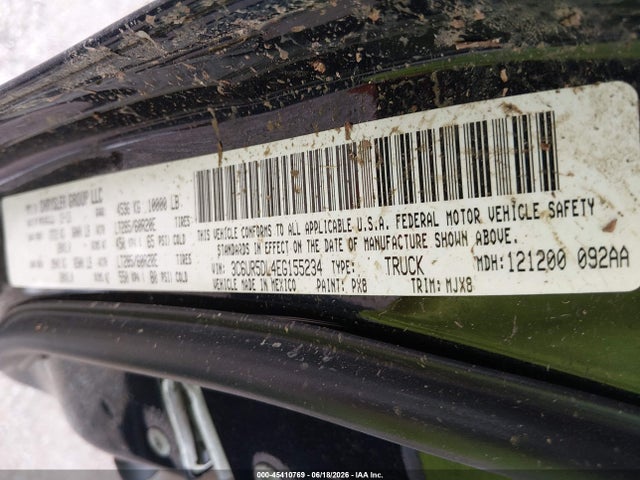 45410769 :رقم المزاد ، 3C6UR5DL4EG155234 vin ، 2014 Ram 2500 Big Horn مزاد بيع