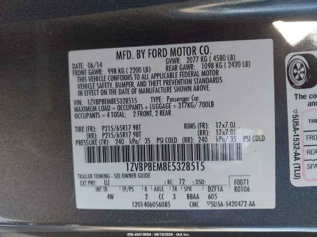 1ZVBP8EM8E5328515 Ford Mustang V6/v6 Premium