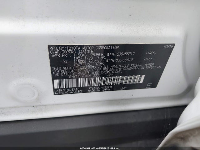 JTMY1RFV0KD513333 Toyota Rav4 Limited
