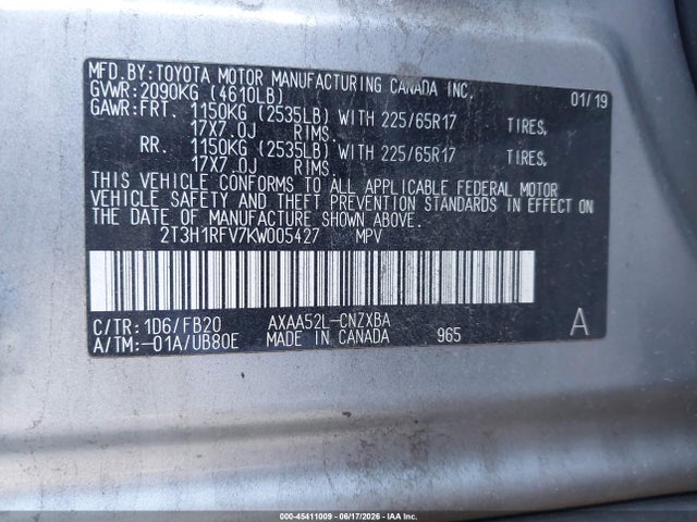 Toyota RAV4 LE 2019 2T3H1RFV7KW005427 Image 9