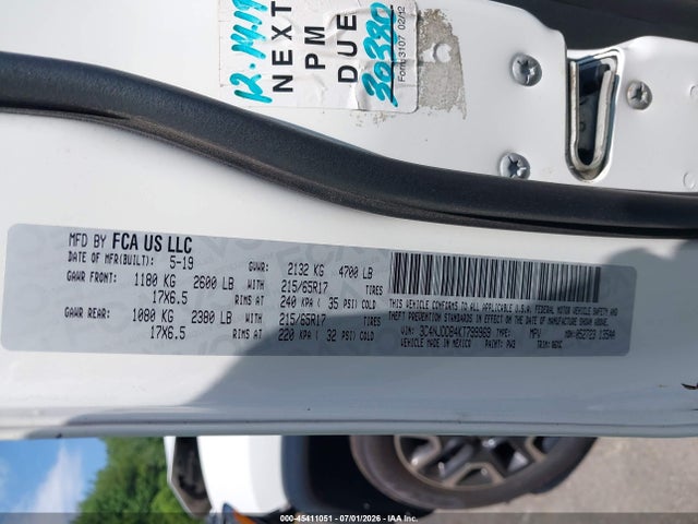 Продаж на аукціоні авто 2019 Jeep Compass Trailhawk 4x4, vin: 3C4NJDDB4KT799969, номер лоту: 45411051