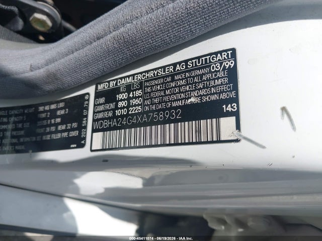 Продажа на аукционе авто 1999 Mercedes-benz C 230 Kompressor, vin: WDBHA24G4XA758932, номер лота: 45411074
