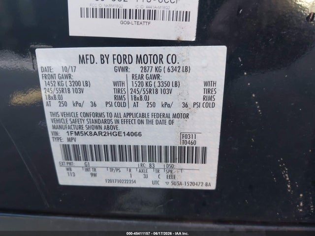 Ford Utility Police Interceptor 2017 1FM5K8AR2HGE14066 Image 9