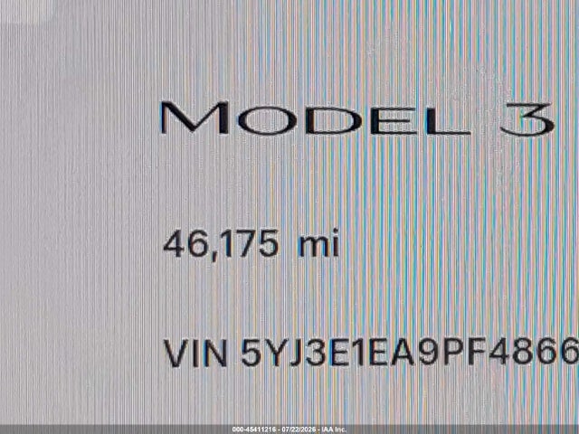 Aukcja sprzedaży 2023 Tesla Model 3 Rear-wheel Drive, vin: 5YJ3E1EA9PF486647, numer aukcji: 45411216