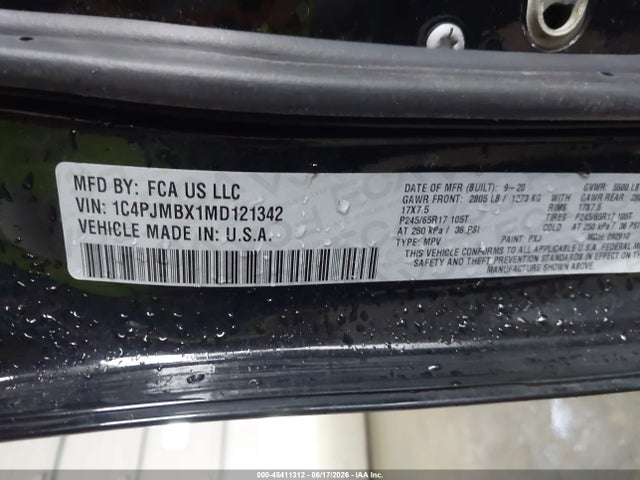 1C4PJMBX1MD121342 Jeep Cherokee Trailhawk 4x4