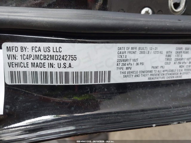 Jeep Cherokee Latitude 4x4 2021 1C4PJMCB2MD242755 Image 9