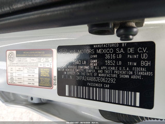 KIA RIO LX 2018 3KPA24AB8JE062292 Image 9