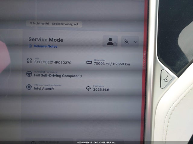 Tesla Model X 100d/75d/90d 2017 5YJXCBE21HF050270 Image 7