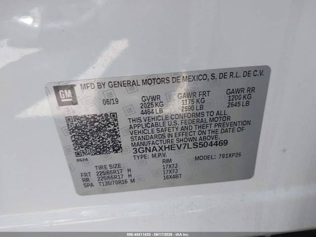 3GNAXHEV7LS504469 Chevrolet Equinox Fwd Ls