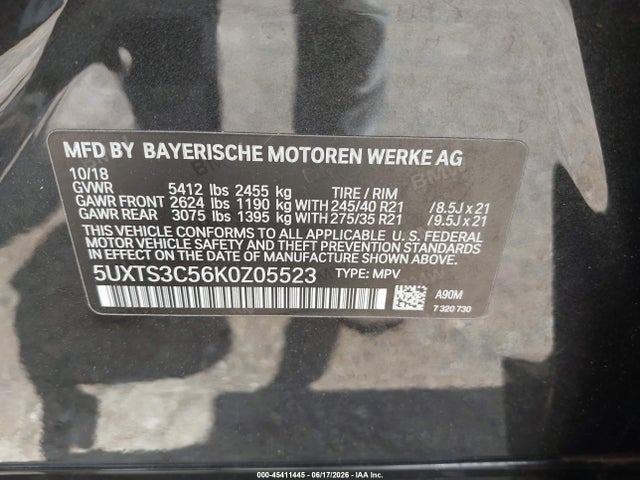 BMW X3 M40i 2019 5UXTS3C56K0Z05523 Image 9