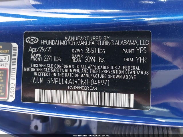 Hyundai ELANTRA SE 2021 5NPLL4AG0MH048971 Image 9