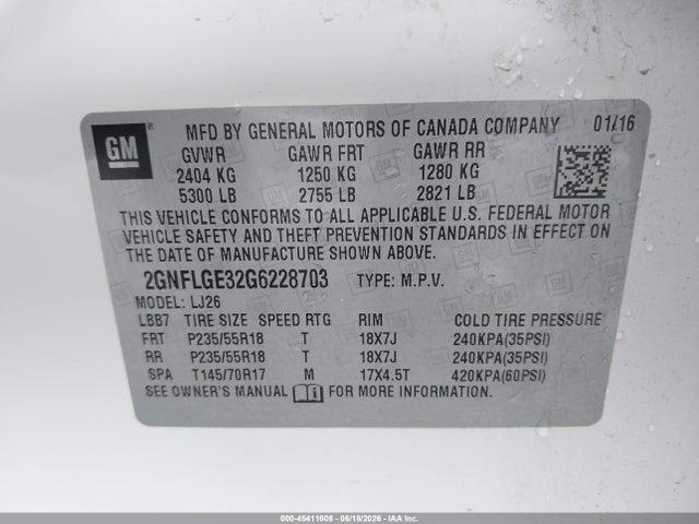 Chevrolet Equinox Ltz 2016 2GNFLGE32G6228703 Image 9