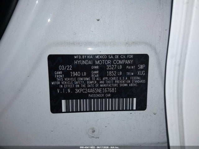 Hyundai Accent Sel 2022 3KPC24A65NE167681 Image 9