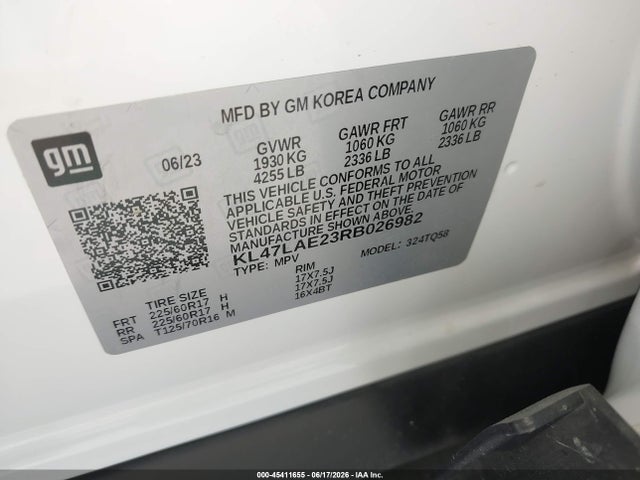 Aukcja sprzedaży 2024 Buick Envista Preferred Fwd, vin: KL47LAE23RB026982, numer aukcji: 45411655