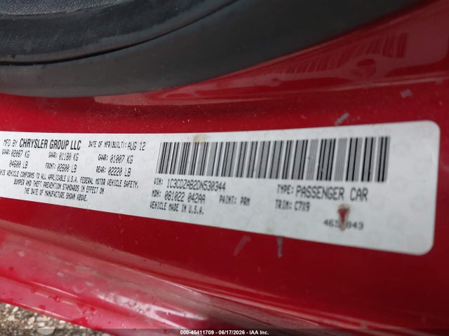 Aukcja sprzedaży 2013 Dodge Avenger Se, vin: 1C3CDZAB2DN530344, numer aukcji: 45411709