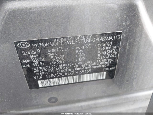 Hyundai Santa Fe Se 2020 5NMS2CAD3LH169469 Image 9