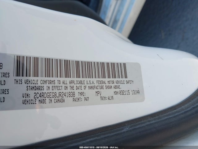 Dodge Grand Caravan Gt 2018 2C4RDGEG8JR241838 Image 9