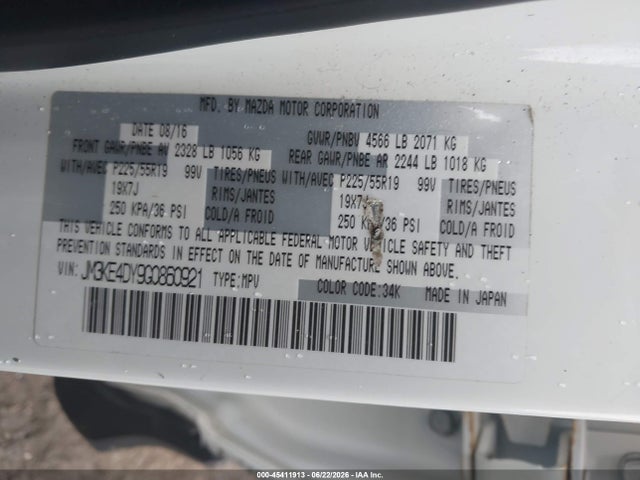 Aukcja sprzedaży 2016 Mazda Cx-5 Grand Touring, vin: JM3KE4DY9G0860921, numer aukcji: 45411913