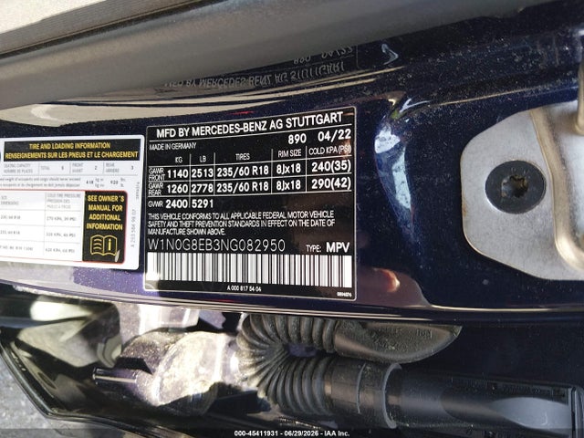 Auction sale of the 2022 Mercedes-benz Glc 300 4matic Suv, vin: W1N0G8EB3NG082950, lot number: 45411931