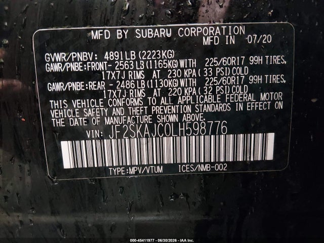Subaru Forester Premium 2020 JF2SKAJC0LH598776 Image 9
