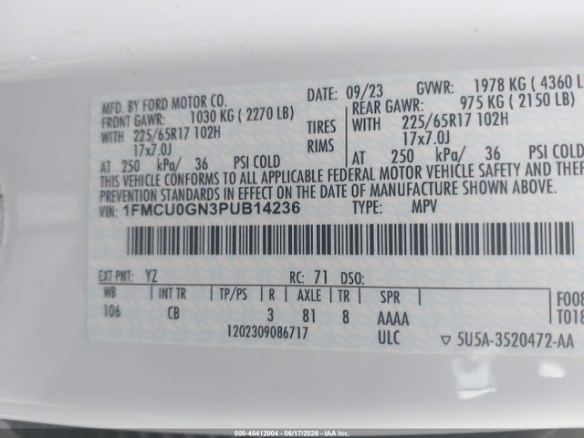 Ford Escape Active 2023 1FMCU0GN3PUB14236 Image 9