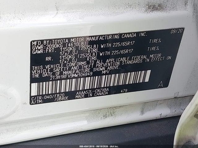 Toyota RAV4 LE 2021 2T3H1RFV9MW104849 Image 9