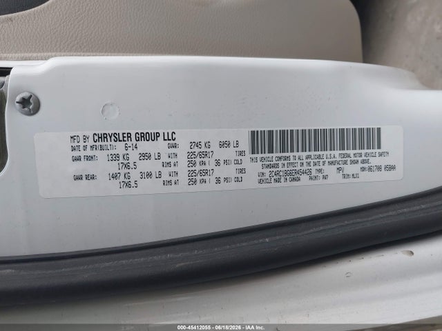 Продаж на аукціоні авто 2014 Chrysler Town & Country Touring, vin: 2C4RC1BG6ER454426, номер лоту: 45412055
