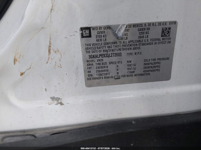 45412132 :رقم المزاد ، 3GKALPEX2JL272603 vin ، 2018 Gmc Terrain Slt مزاد بيع