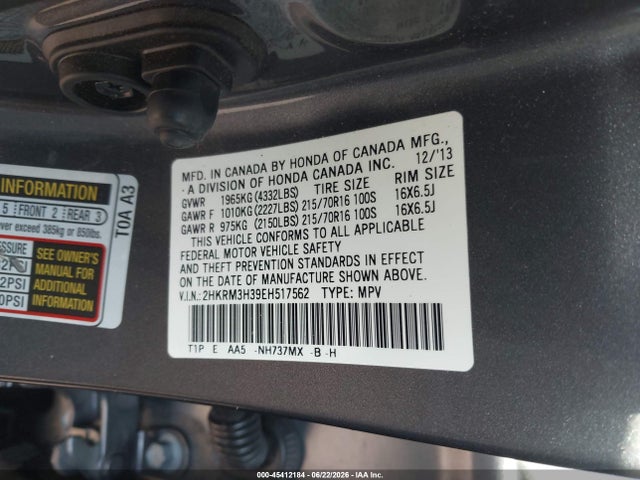 Honda CR-V LX 2014 2HKRM3H39EH517562 Image 9