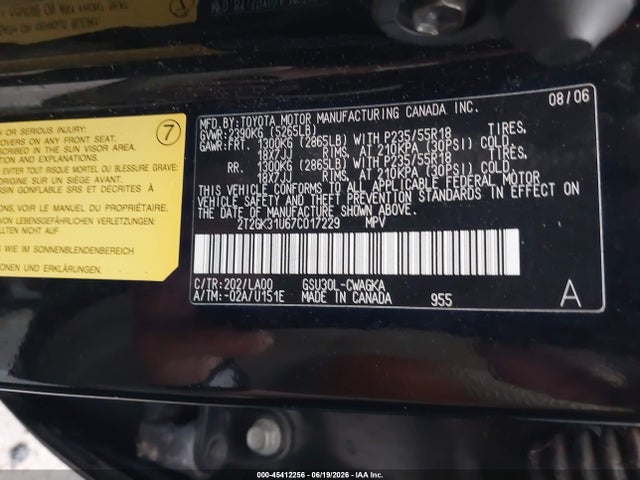 Aukcja sprzedaży 2007 Lexus Rx 350, vin: 2T2GK31U67C017229, numer aukcji: 45412256