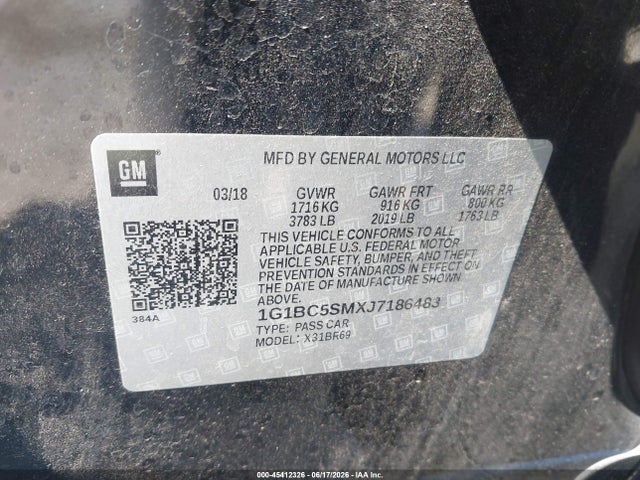 Chevrolet Cruze Ls Auto 2018 1G1BC5SMXJ7186483 Image 9