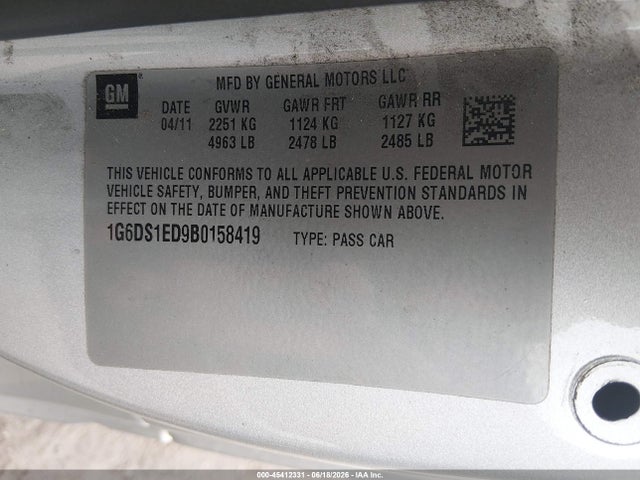 Продажа на аукционе авто 2011 Cadillac Cts Premium, vin: 1G6DS1ED9B0158419, номер лота: 45412331