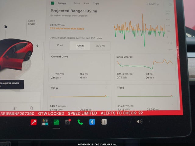 2022 Tesla Model 3 Long Range Dual Motor All-wheel Drive მანქანა იყიდება აუქციონზე, vin: 5YJ3E1EB9NF297390, აუქციონის ნომერი: 45412423