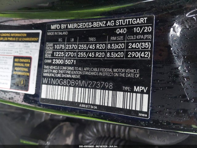 Продаж на аукціоні авто 2021 Mercedes-benz Glc 300 Suv, vin: W1N0G8DB9MV273798, номер лоту: 45412450