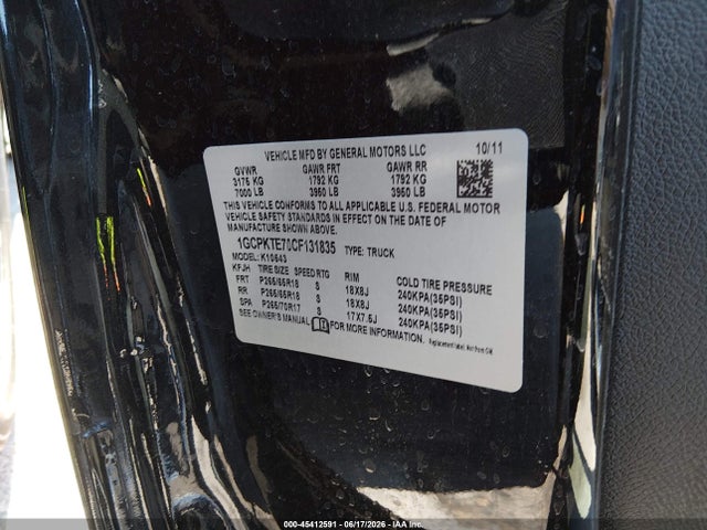 Продажа на аукционе авто 2012 Chevrolet Silverado 1500 Ltz, vin: 1GCPKTE70CF131835, номер лота: 45412591