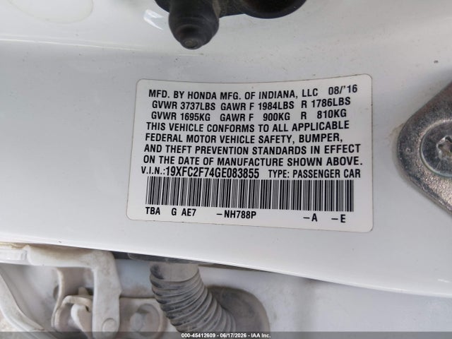 Honda CIVIC EX 2016 19XFC2F74GE083855 Image 9