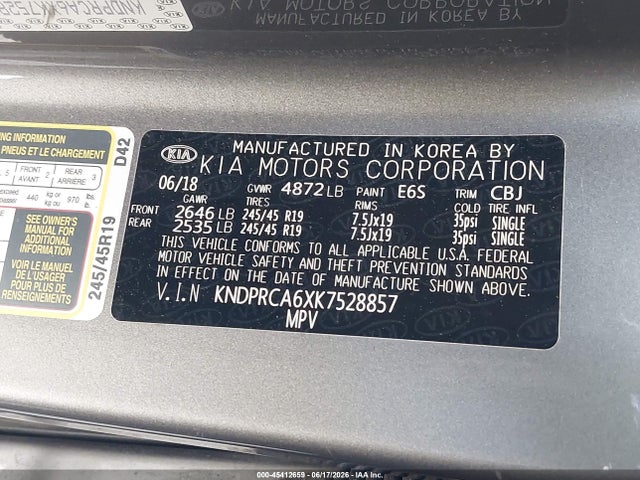 KNDPRCA6XK7528857 KIA Sportage Sx Turbo