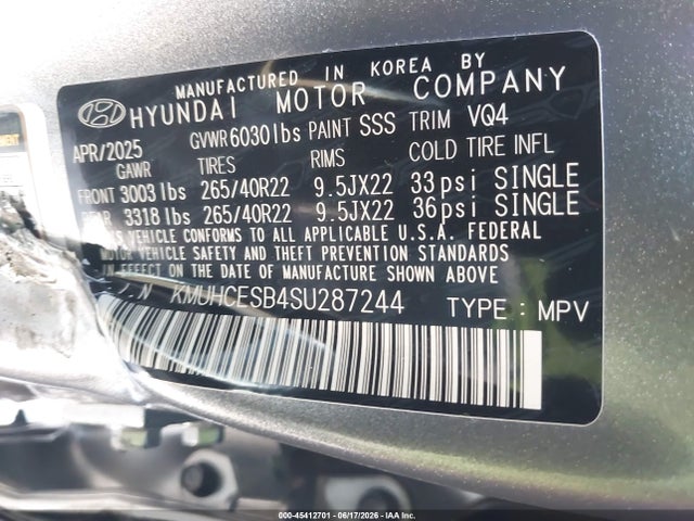 Aukcja sprzedaży 2025 Genesis Gv80 2.5t Prestige Awd, vin: KMUHCESB4SU287244, numer aukcji: 45412701