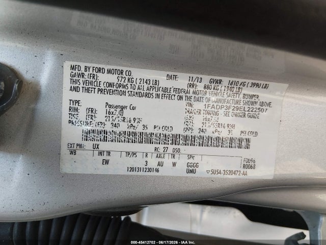 Aukcja sprzedaży 2014 Ford Focus Se, vin: 1FADP3F29EL222507, numer aukcji: 45412702