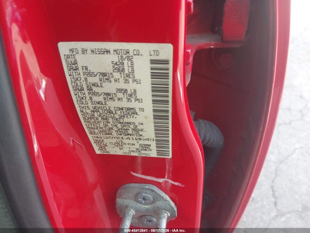 Aukcja sprzedaży 2003 Nissan Frontier Xe-v6, vin: 1N6ED29Y03C410649, numer aukcji: 45412841