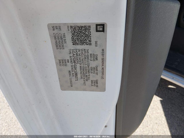 Chevrolet Express 3500 Ls 2019 1GAZGNFG1K1289271 Image 9