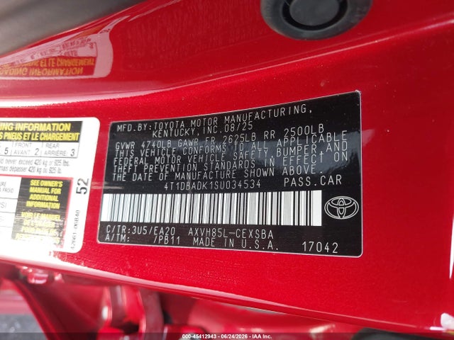 Toyota CAMRY SE 2025 4T1DBADK1SU034534 Image 9