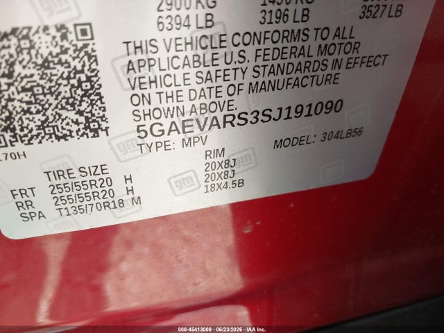 2025 Buick Enclave Preferred Fwd მანქანა იყიდება აუქციონზე, vin: 5GAEVARS3SJ191090, აუქციონის ნომერი: 45413009