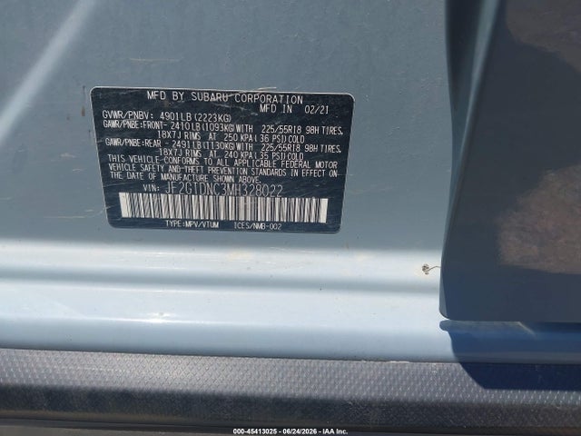 Subaru CROSSTREK HYBRID 2021 JF2GTDNC3MH328022 Image 9