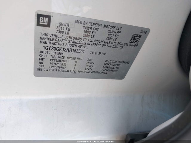 Aukcja sprzedaży 2017 Cadillac Escalade Esv Standard, vin: 1GYS3GKJ2HR153561, numer aukcji: 45413076