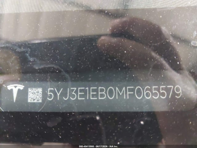 Продажа на аукционе авто 2021 Tesla Model 3 Long Range, vin: 5YJ3E1EB0MF065579, номер лота: 45413088