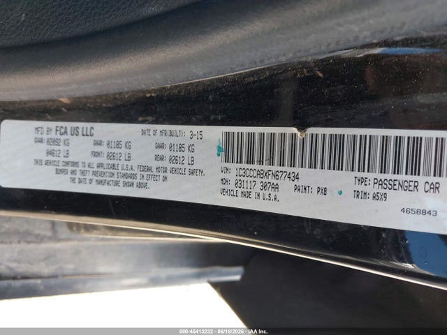 Chrysler 200 Limited 2015 1C3CCCABXFN677434 Image 9