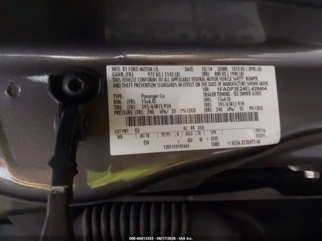 Ford FOCUS S 2014 1FADP3E24EL428464 Image 9
